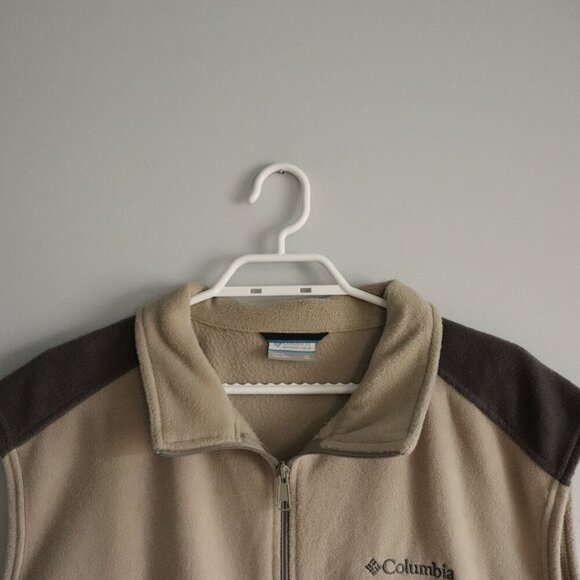 Columbia Men's Sz XL Tan Steens Mountain Sleeveless Full Zip Fleece Vest - Picture 3 of 11